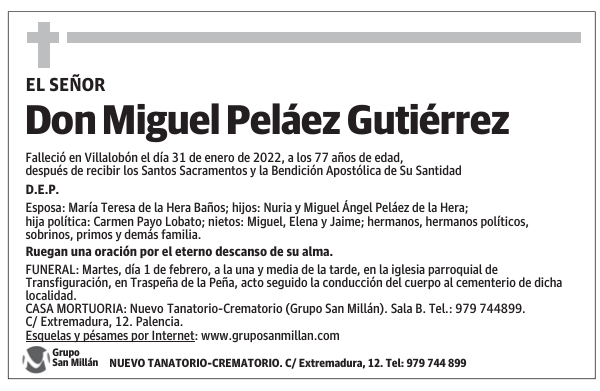 Don Miguel Peláez Gutiérrez