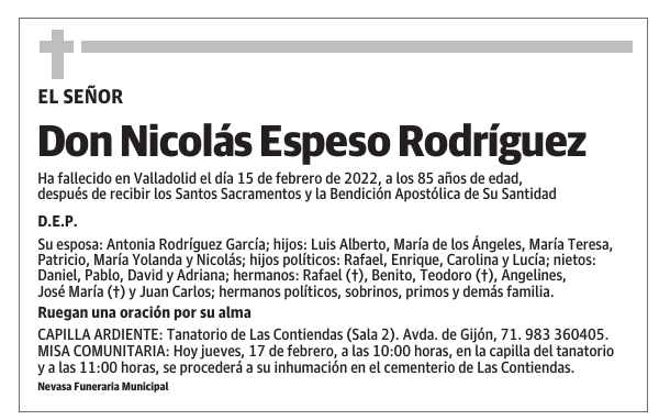 Don Nicolás Espeso Rodríguez
