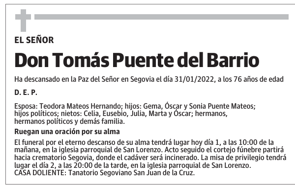 Don Tomás Puente del Barrio