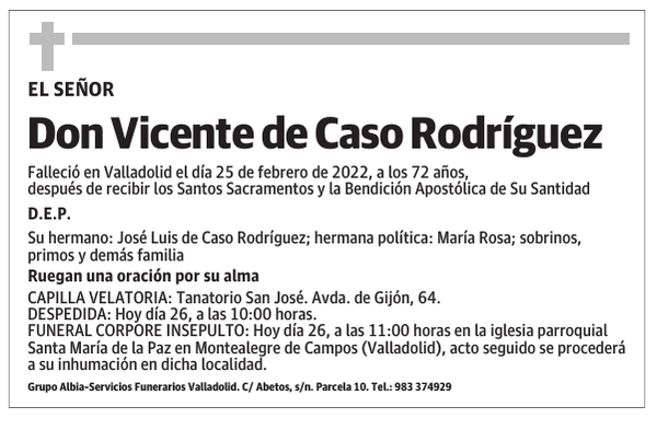 Don Vicente de Caso Rodríguez