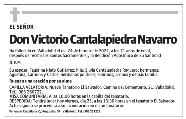 Don Victorio Cantalapiedra Navarro