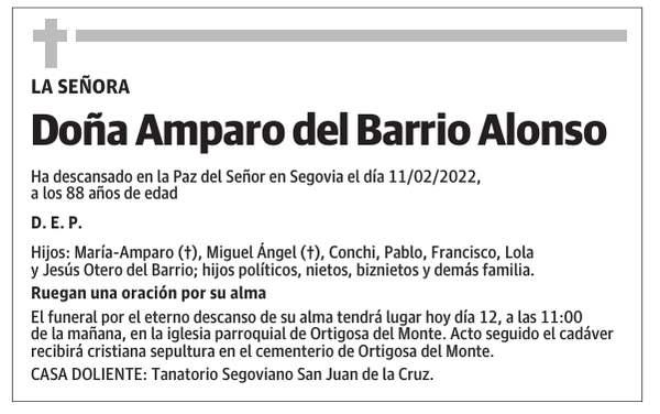 Doña Amparo del Barrio Alonso