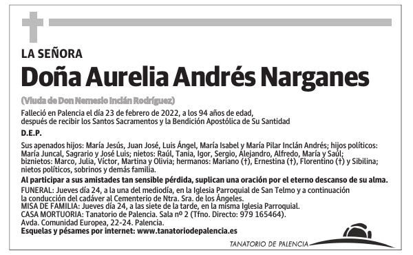 Doña Aurelia Andrés Narganes