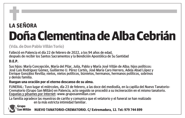 Doña Clementina de Alba Cebrián