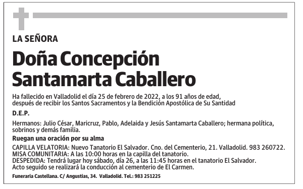 Doña Concepción Santamarta Caballero
