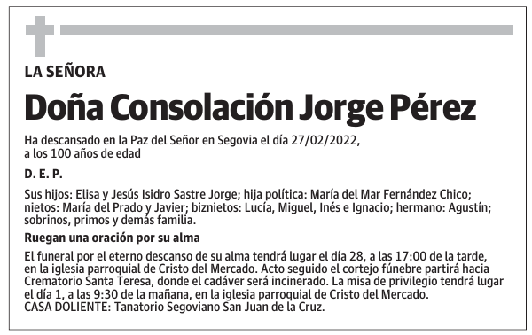 Doña Consolación Jorge Pérez