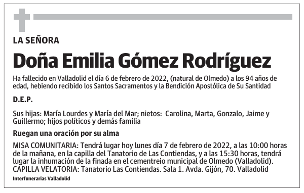 Doña Emilia Gómez Rodríguez