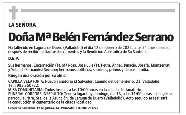 Doña Mª Belén Fernández Serrano