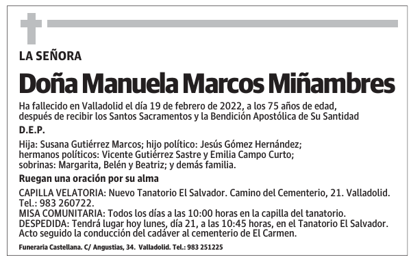 Doña Manuela Marcos Miñambres