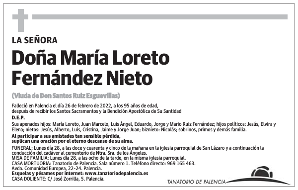 Doña María Loreto Fernández Nieto