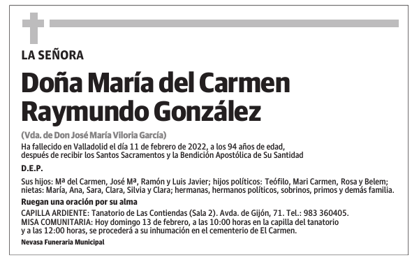 Doña María del Carmen Raymundo González