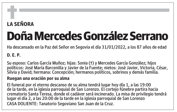 Doña Mercedes González Serrano