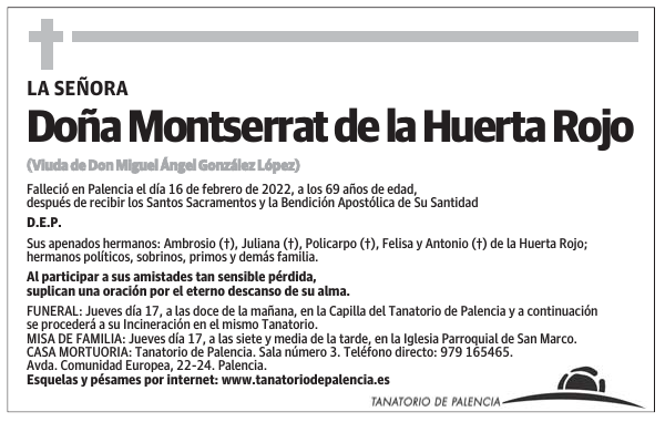 Doña Montserrat de la Huerta Rojo