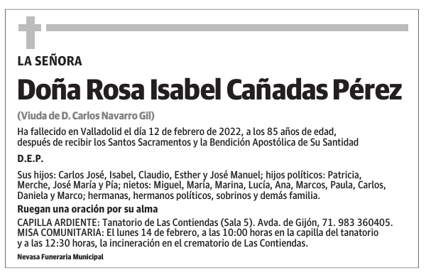 Doña Rosa Isabel Cañadas Pérez