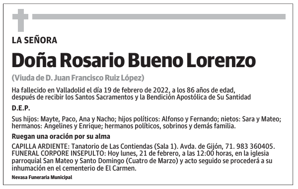 Doña Rosario Bueno Lorenzo
