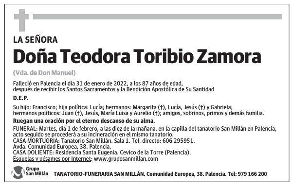 Doña Teodora Toribio Zamora