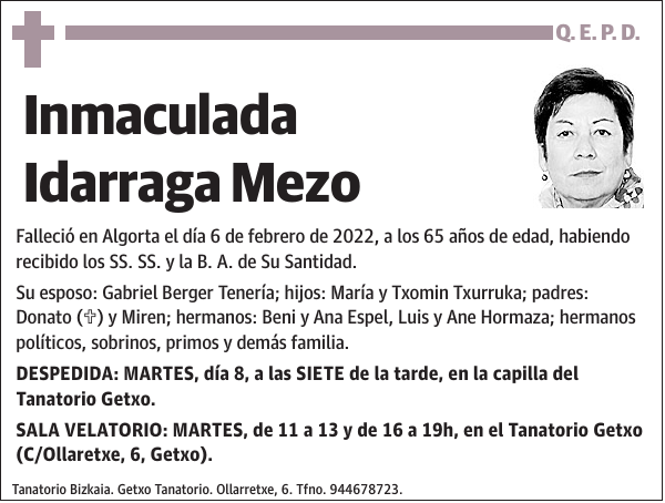 Inmaculada Idarraga Mezo