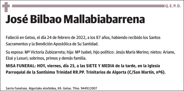 José Bilbao Mallabiabarrena