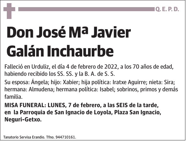 José Mª Javier Galán Inchaurbe
