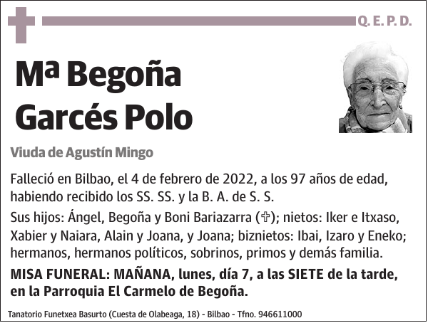 Mª Begoña Garcés Polo