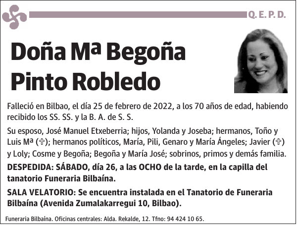 Mª Begoña Pinto Robledo