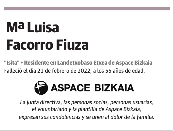 Mª Luisa Facorro Fiuza
