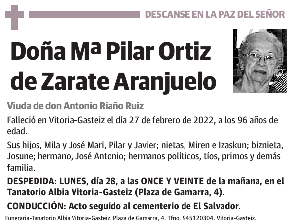 Mª Pilar Ortiz de Zarate Aranjuelo