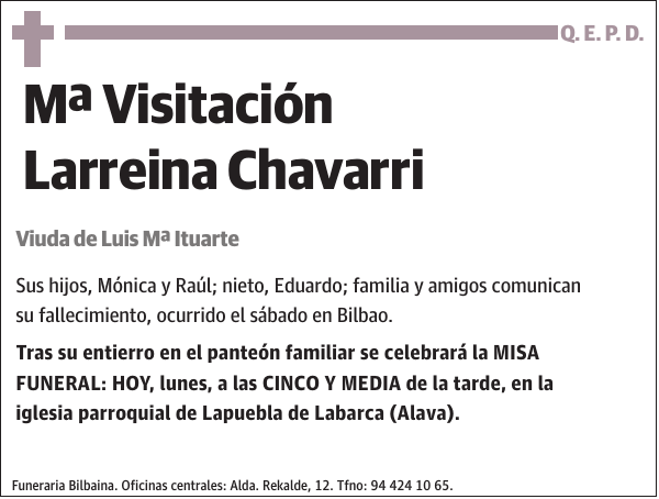 Mª Visitación Larreina Chavarri
