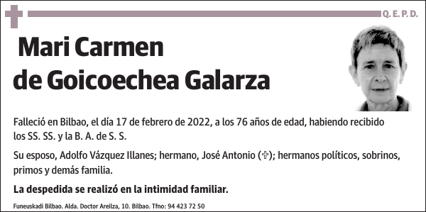Mari Carmen de Goicoechea Galarza