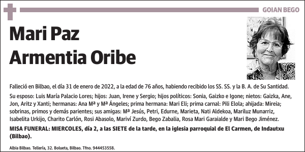 Mari Paz Armentia Oribe