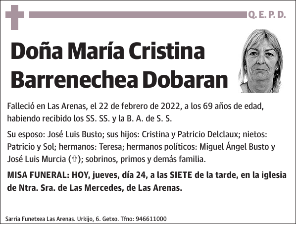 María Cristina Barrenechea Dobaran