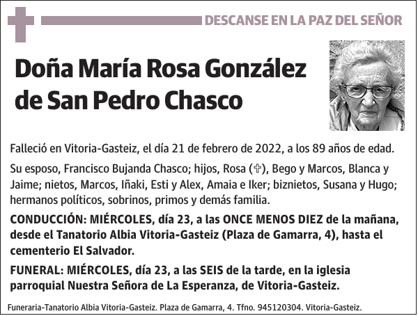María Rosa González de San Pedro Chasco
