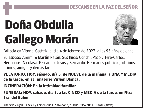 Obdulia Gallego Morán