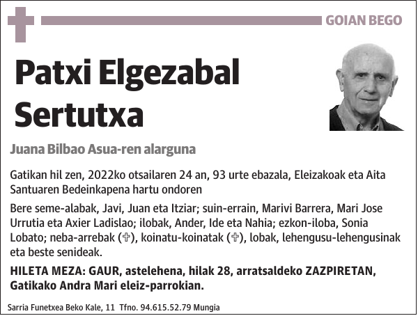 Patxi Elgezabal Sertutxa