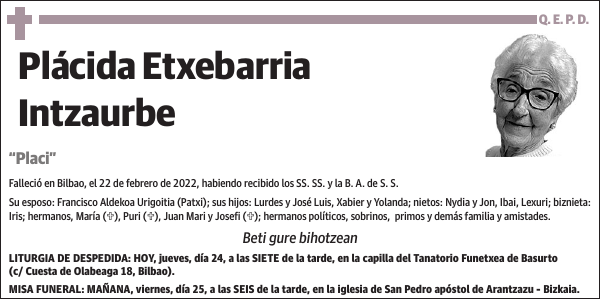 Plácida Etxebarria Intzaurbe
