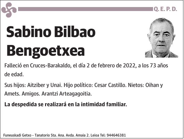 Sabino Bilbao Bengoetxea