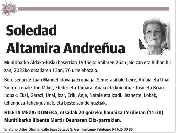 Soledad Altamira Andreñua