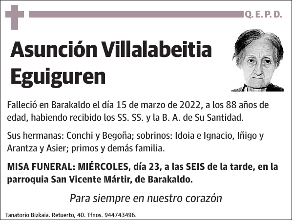 Asunción Villalabeitia Eguiguren