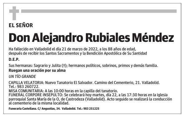 Don Alejandro Rubiales Méndez