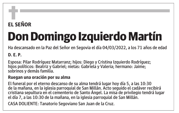 Don Domingo Izquierdo Martín