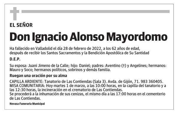 Don Ignacio Alonso Mayordomo