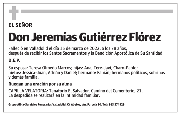 Don Jeremías Gutiérrez Flórez