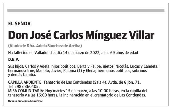 Don José Carlos Mínguez Villar