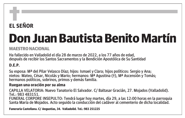 Don Juan Bautista Benito Martín
