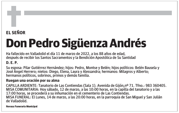 Don Pedro Sigüenza Andrés