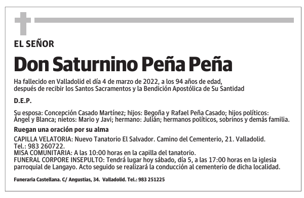 Don Saturnino Peña Peña