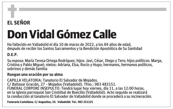 Don Vidal Gómez Calle