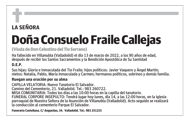 Doña Consuelo Fraile Callejas