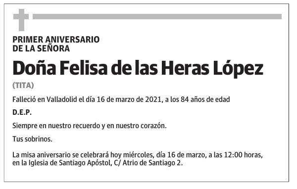 Doña Felisa de las Heras López
