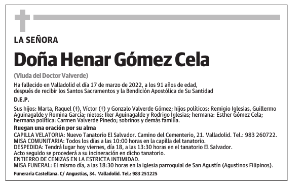 Doña Henar Gómez Cela